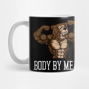 BODY BY MEAT CARNIVORE GRIZZLY BEAR FITNESS GYM BODYBUILDING MEAT LOVER Design Mug